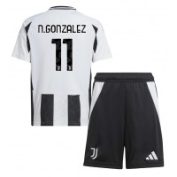 Stroje piłkarskie Juventus Nicolas Gonzalez #11 Koszulka Podstawowej dla dzieci 2024-25 Krótki Rękaw (+ szorty)